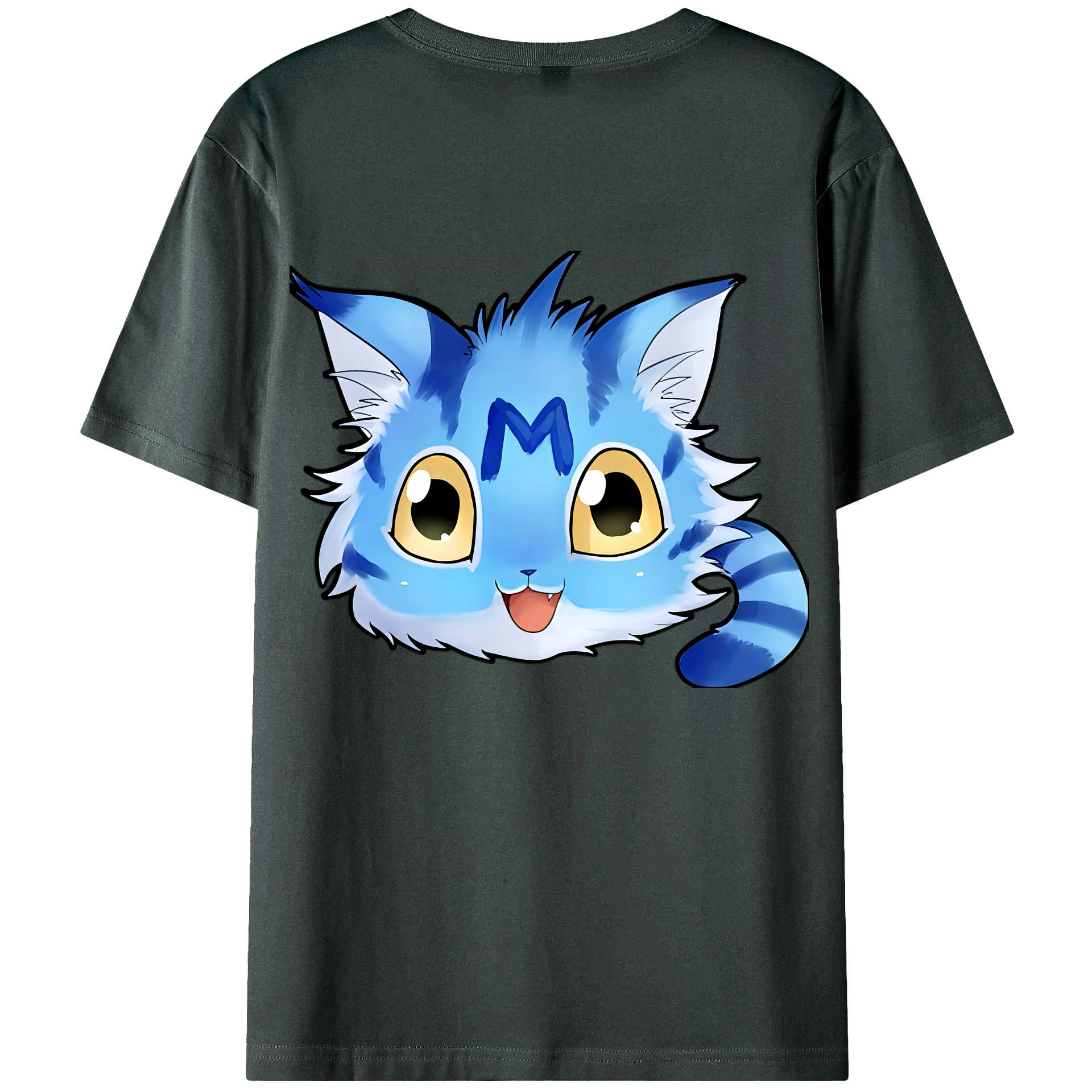 （画像用） Digimon デジタルモンスター/デジモン 綿100％ メンズ半袖Tシャツ（バックプリント） 通気性